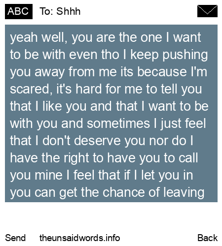 unsent message to Shhh