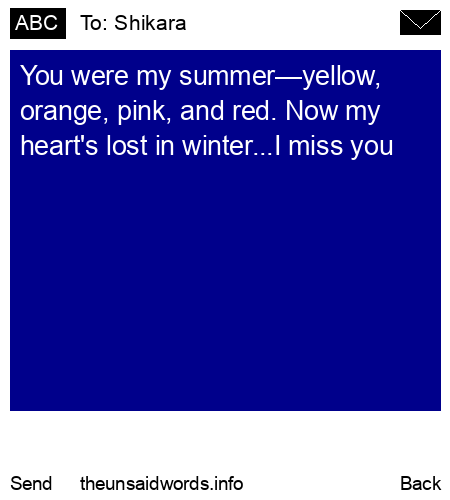 unsent message to Shikara