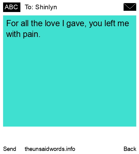 unsent message to Shinlyn
