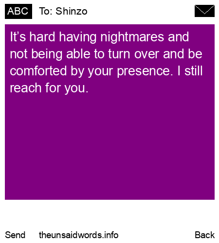 unsent message to Shinzo