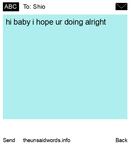 unsent message to Shio
