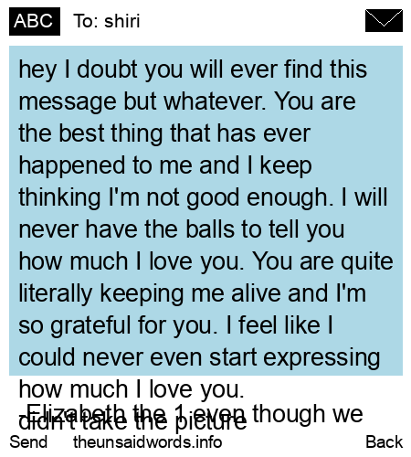 unsent message to shiri