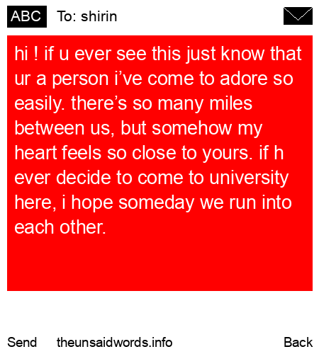 unsent message to shirin