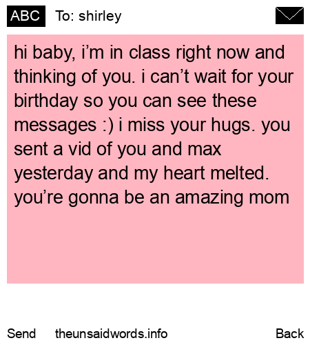 unsent message to shirley