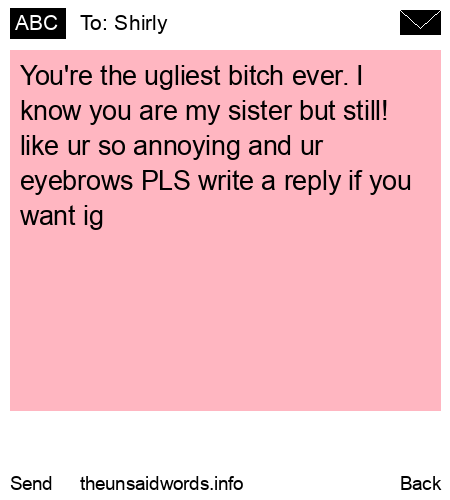 unsent message to Shirly