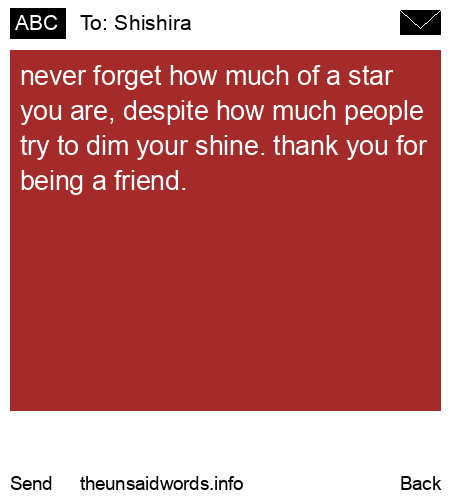 unsent message to Shishira