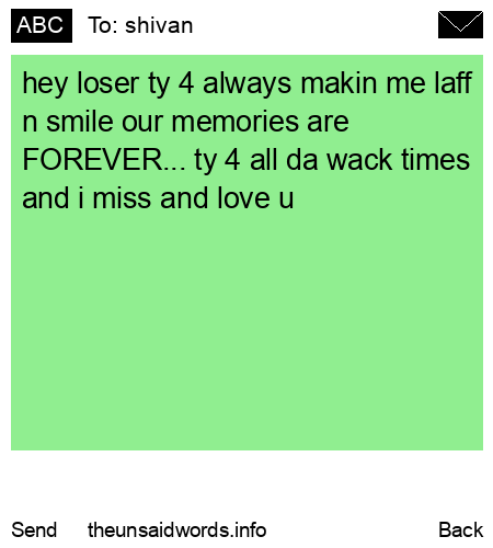 unsent message to shivan