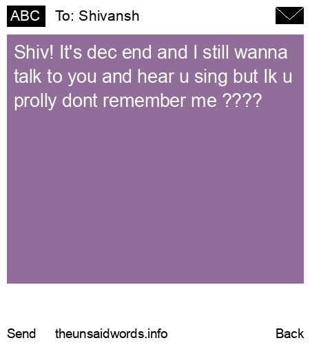 unsent message to Shivansh
