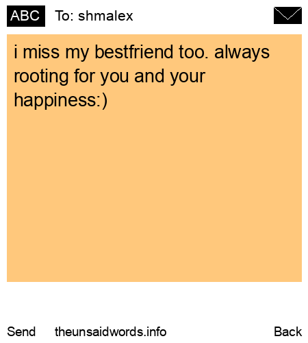 unsent message to shmalex