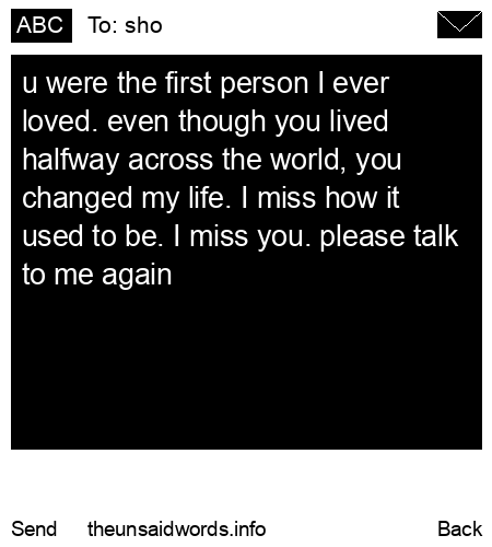 unsent message to sho