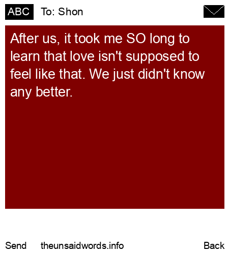 unsent message to Shon