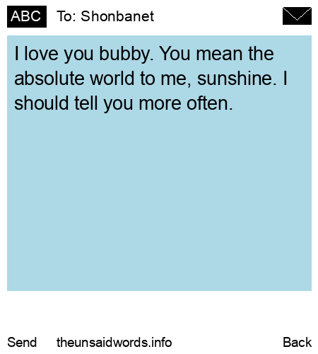 unsent message to Shonbanet 