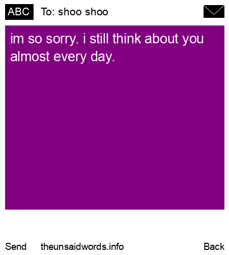 unsent message to shoo shoo
