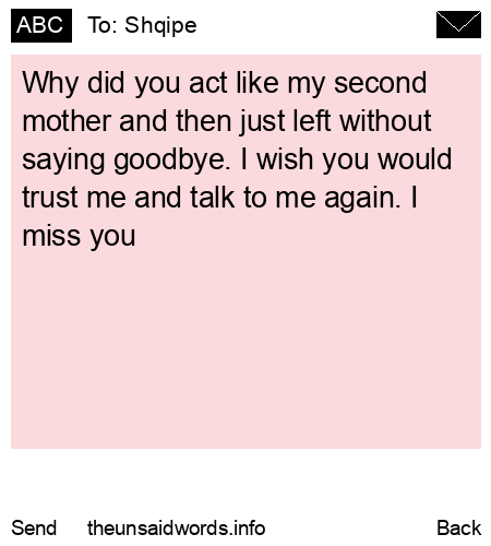 unsent message to Shqipe
