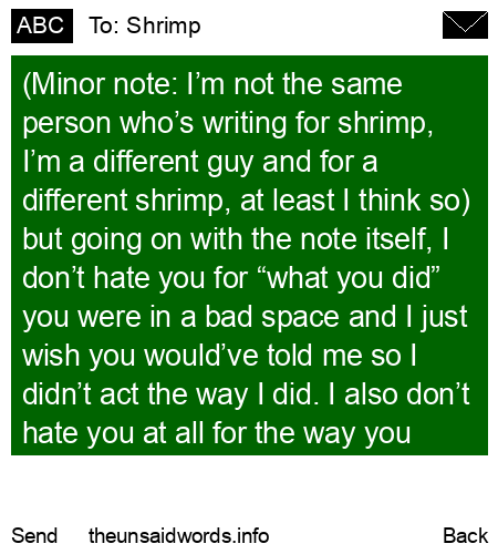 unsent message to Shrimp