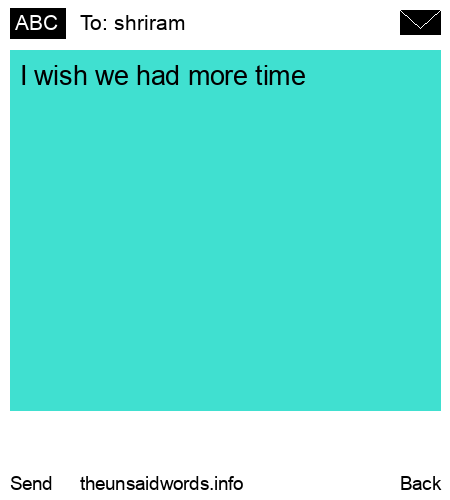 unsent message to shriram