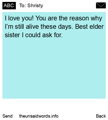 unsent message to Shristy