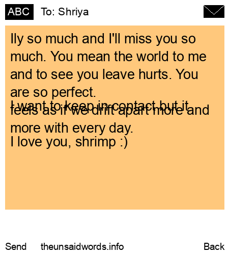 unsent message to Shriya