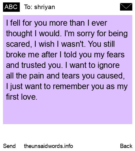 unsent message to shriyan