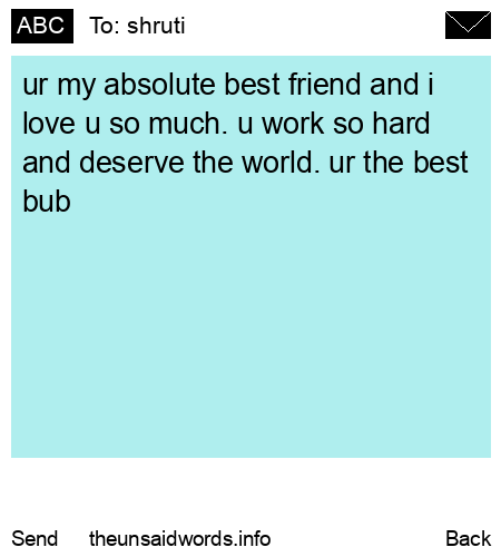unsent message to shruti