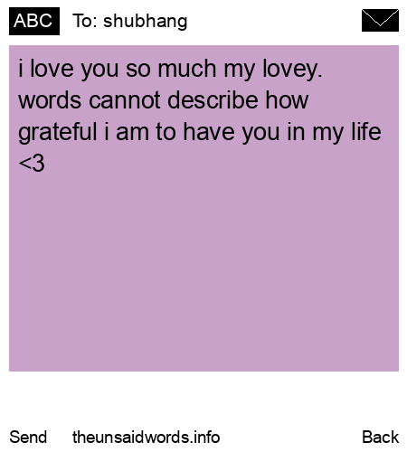 unsent message to shubhang