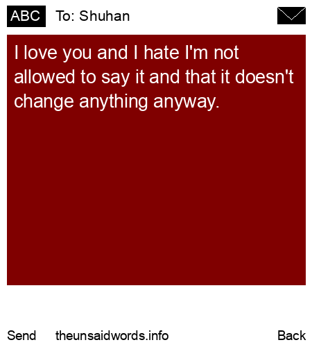 unsent message to Shuhan