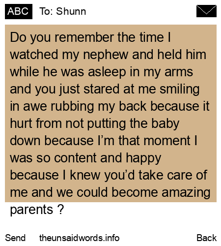 unsent message to Shunn