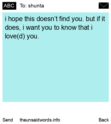 unsent message to shunta