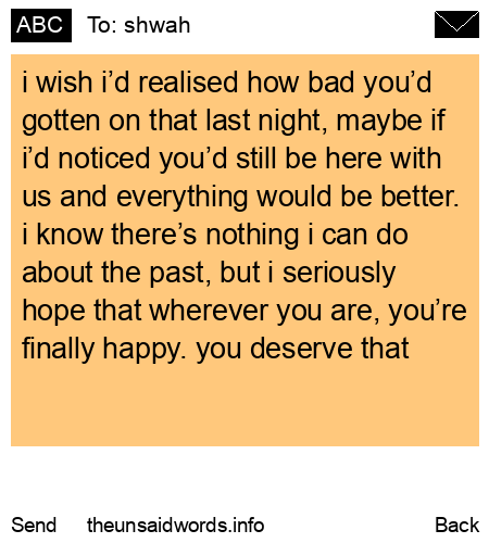 unsent message to shwah