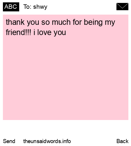 unsent message to shwy