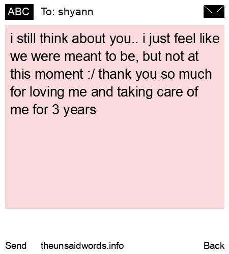 unsent message to shyann