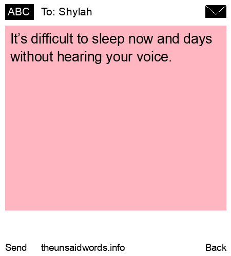 unsent message to Shylah