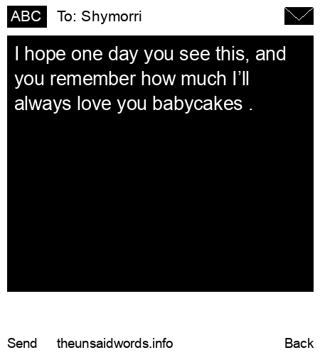 unsent message to Shymorri