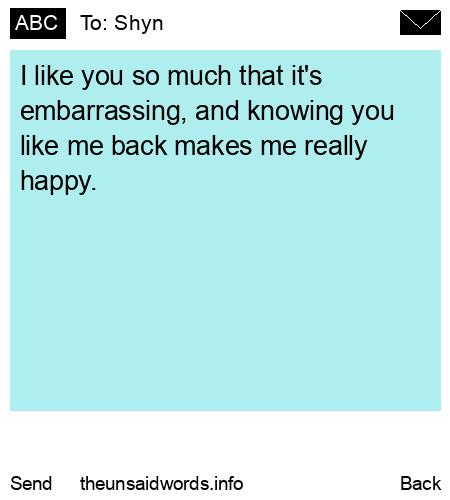unsent message to Shyn
