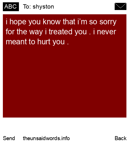 unsent message to shyston