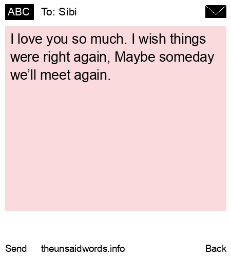 unsent message to Sibi