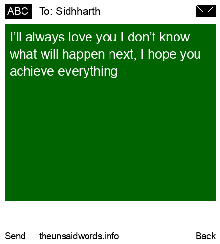 unsent message to Sidhharth