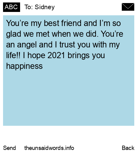 unsent message to Sidney