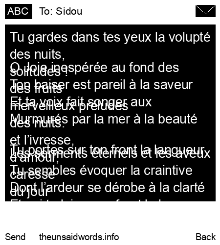 unsent message to Sidou