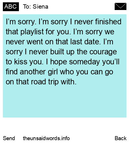 unsent message to Siena