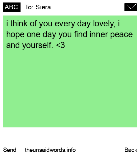 unsent message to Siera