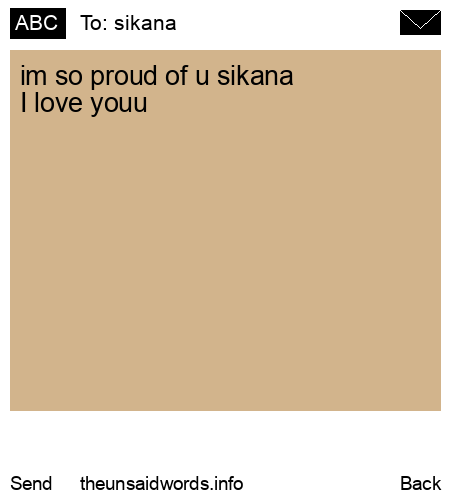 unsent message to sikana