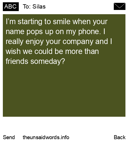 unsent message to Silas