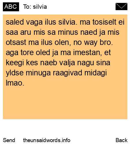 unsent message to silvia