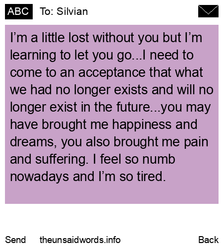 unsent message to Silvian