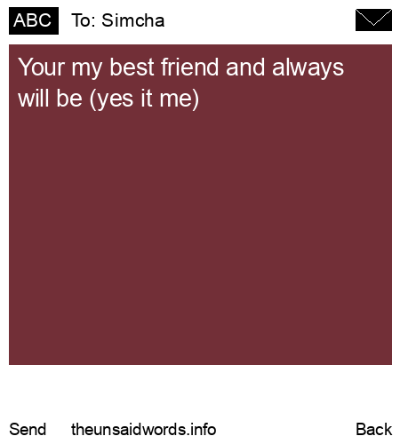 unsent message to Simcha