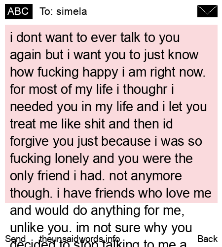 unsent message to simela