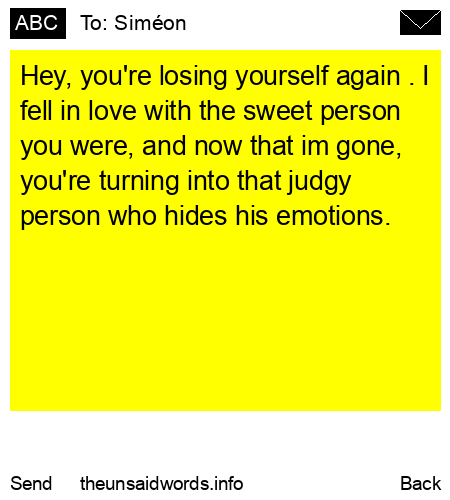 unsent message to Siméon