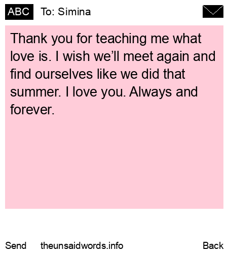 unsent message to Simina