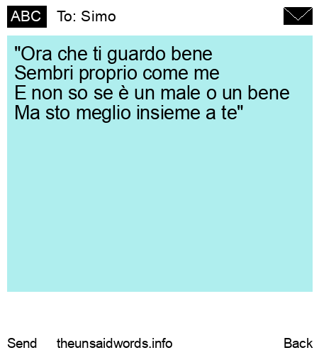 unsent message to Simo